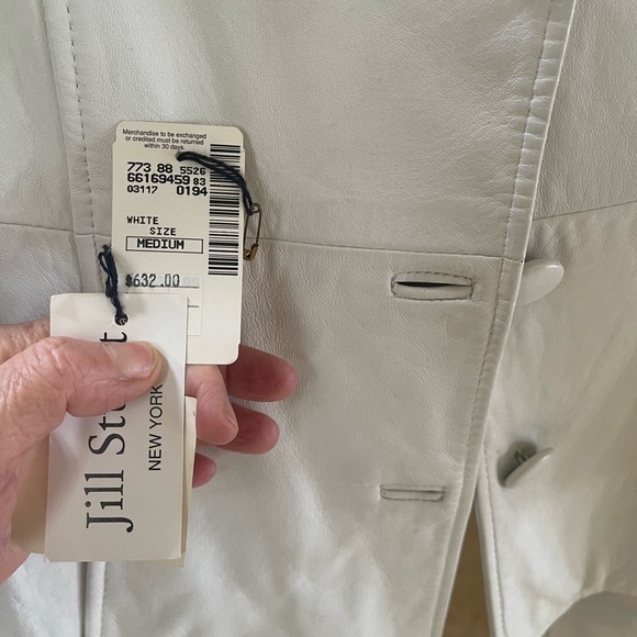 VINTAGE JILL STUART WHITE LEATHER PANTS & JACKET - Picture 4 of 16